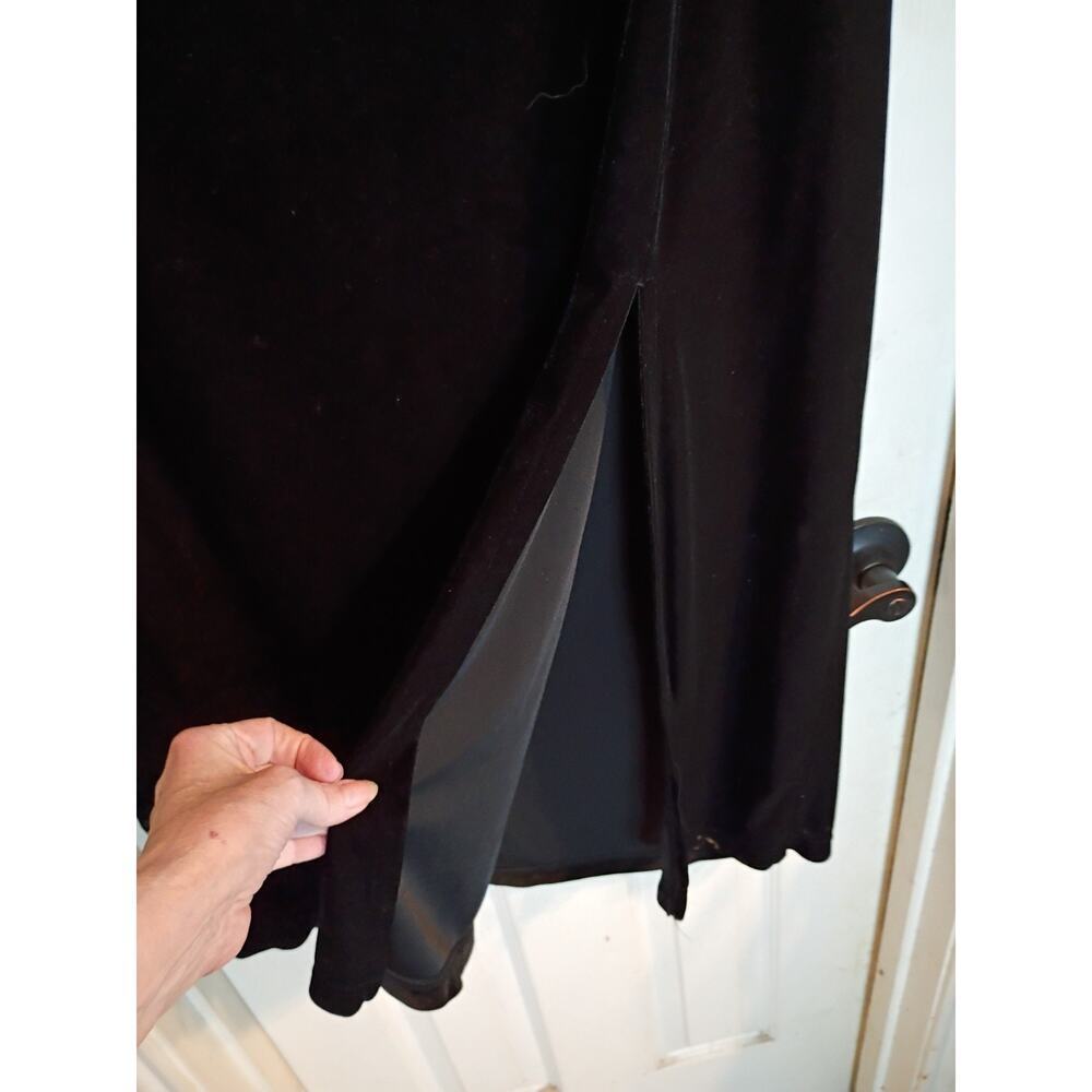 Fashion Bug Black Velvet Maxi Skirt Side Slit Sz 24W Holiday Festival - Picture 4 of 10